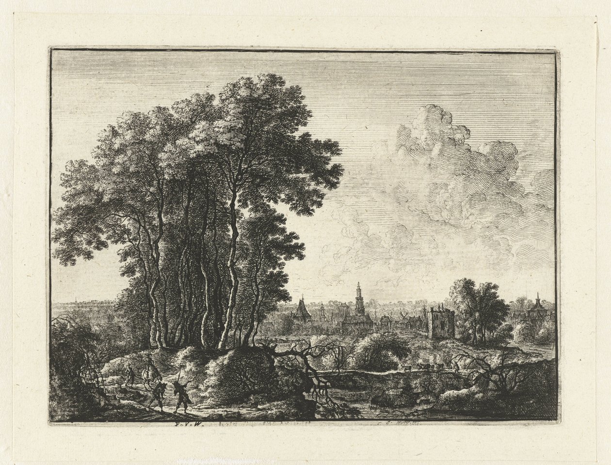 Landschaft mit Reisenden von Anonymous