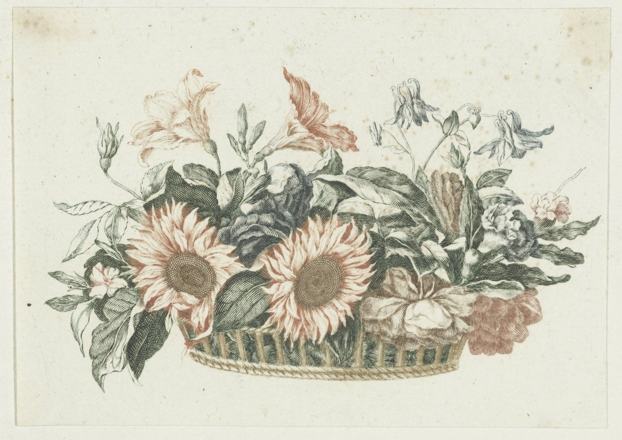 Korb mit Blumen von Anonymous
