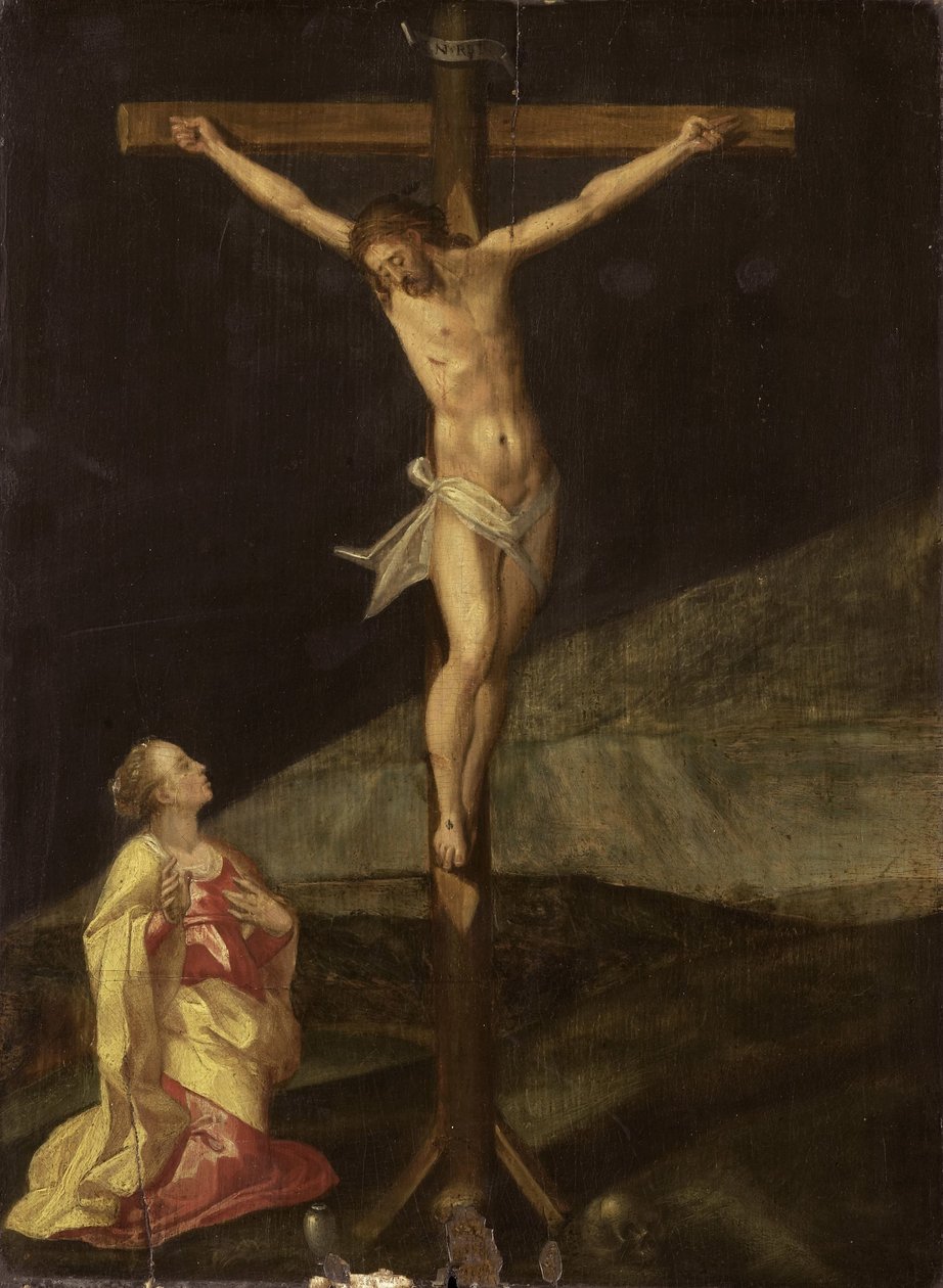 Maria Magdalena am Fuß des Kreuzes von Anonymous