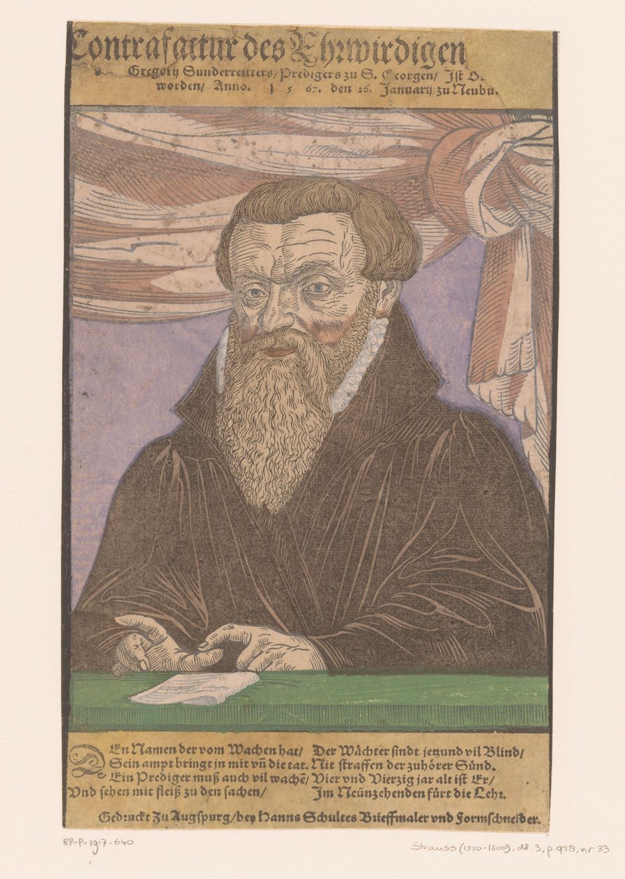 Porträt von Gregor Sunderreitter von Anonymous
