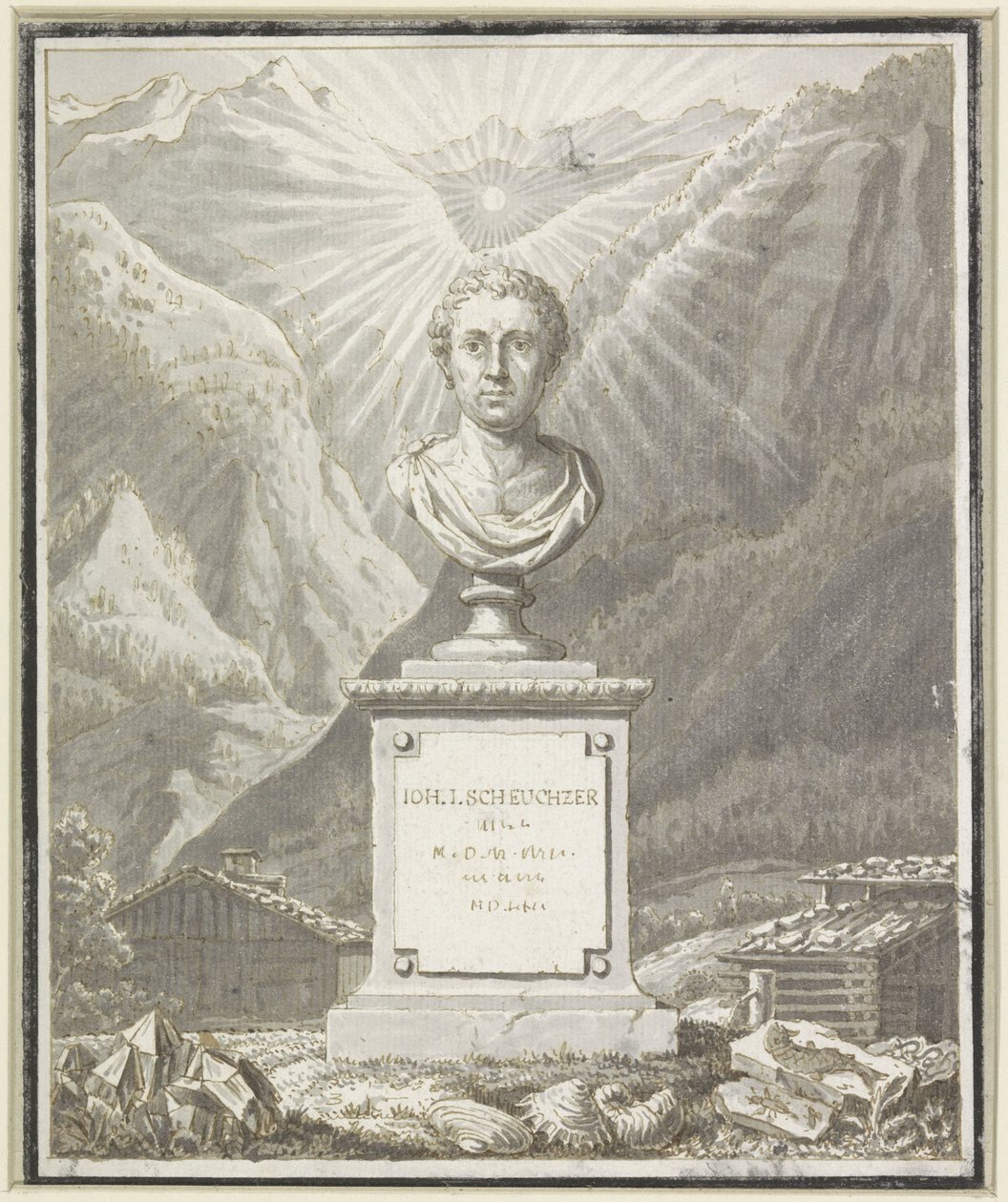 Porträtbüste von Johann Jakob Scheuchzer von Anonymous