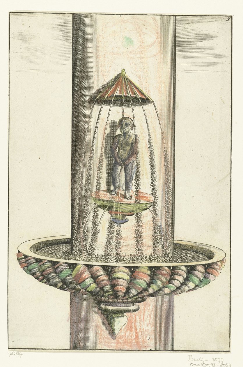 Rundes Becken mit Putto von Anonymous