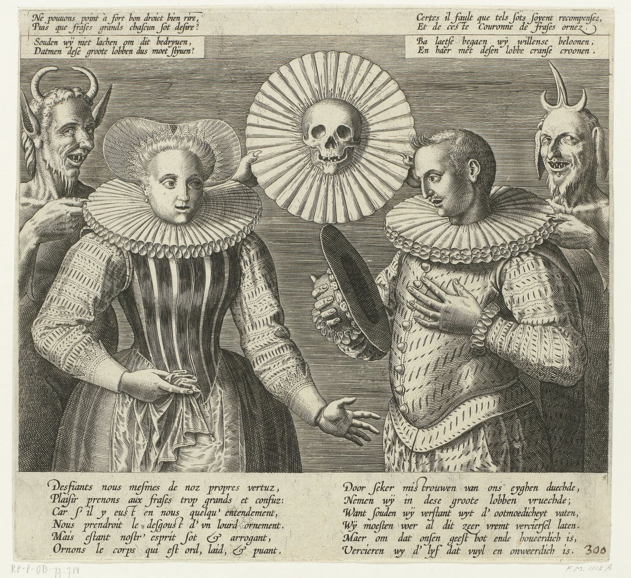 Karikatur der steifen Halskrause, ca. 1600 von Anonymous