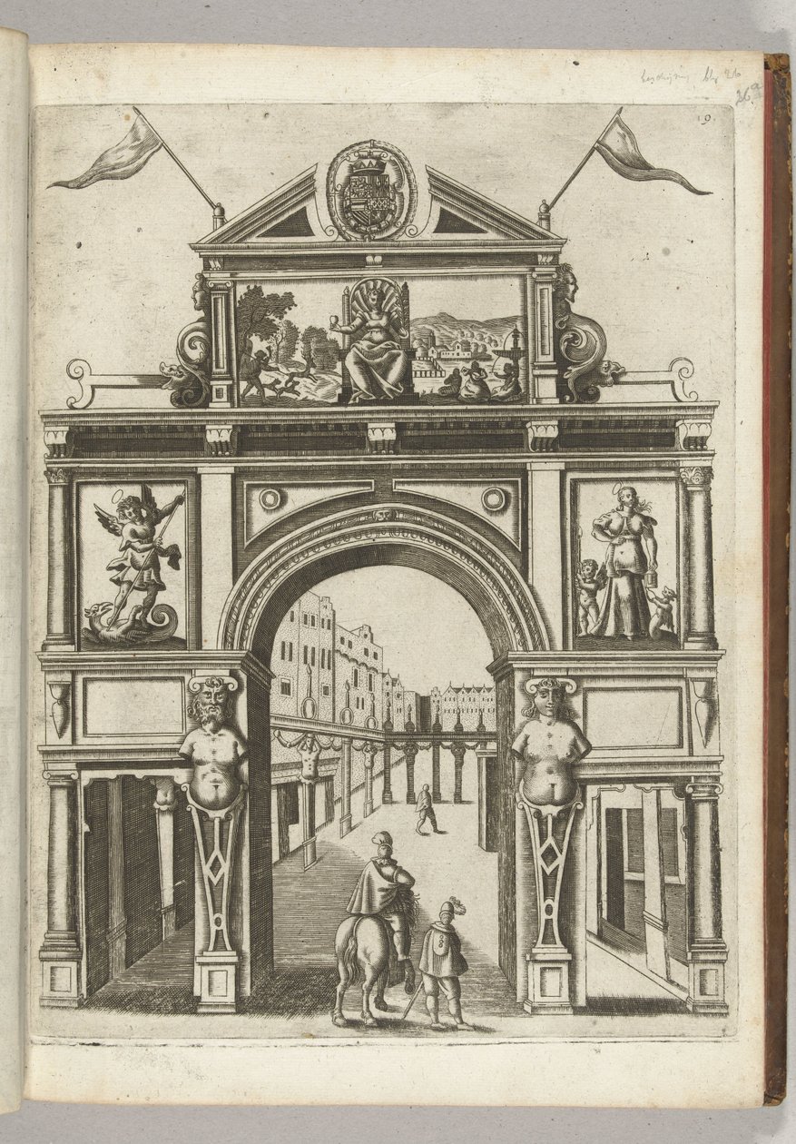 Triumphbogen mit der Stadtjungfrau, 1594 von Anonymous