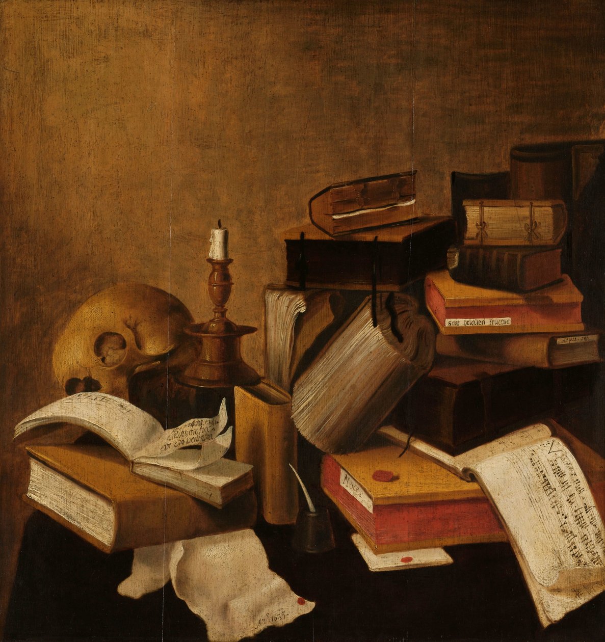 Vanitas-Stillleben mit Büchern von Anonymous