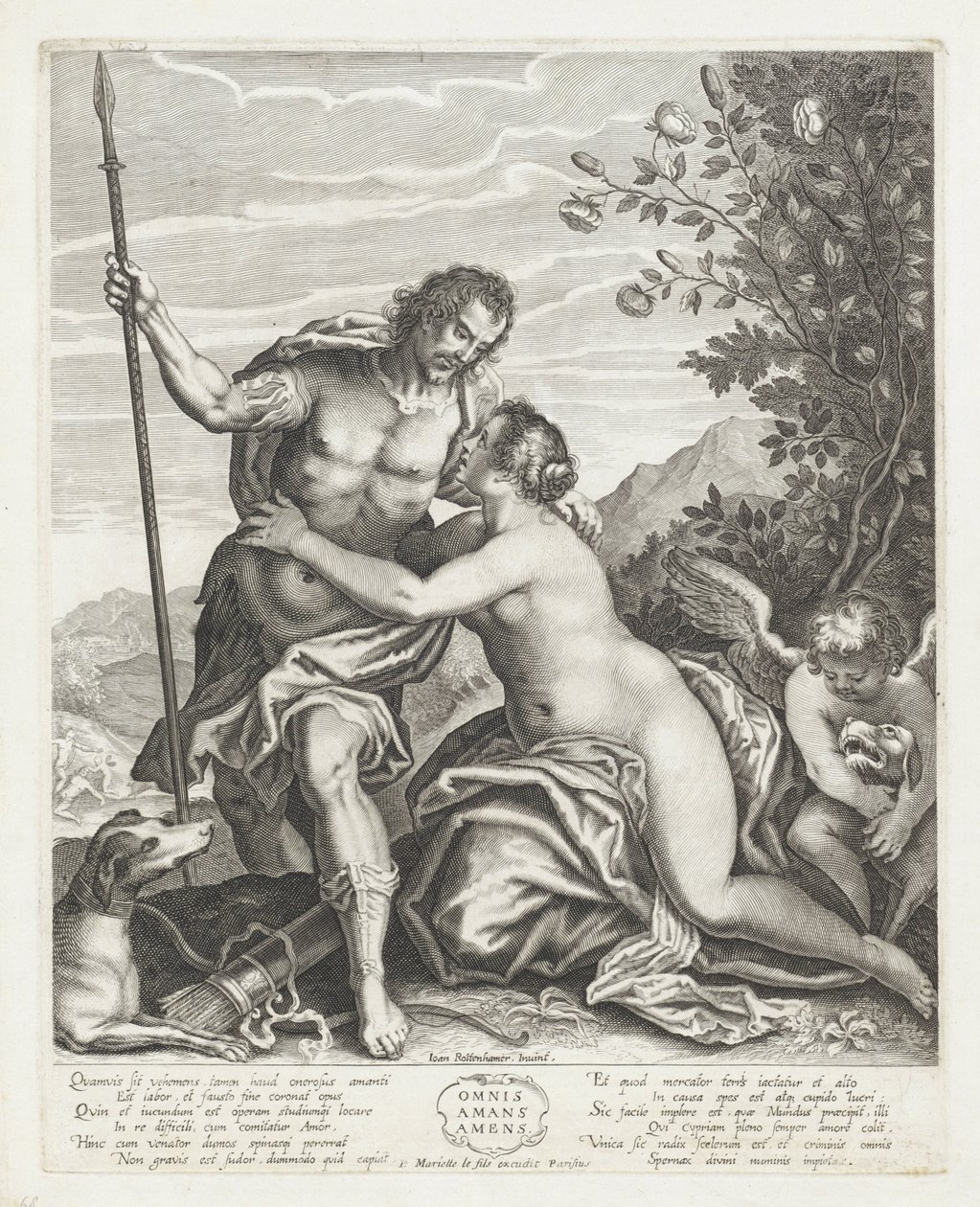 Venus versucht Adonis von der Jagd abzuhalten von Anonymous