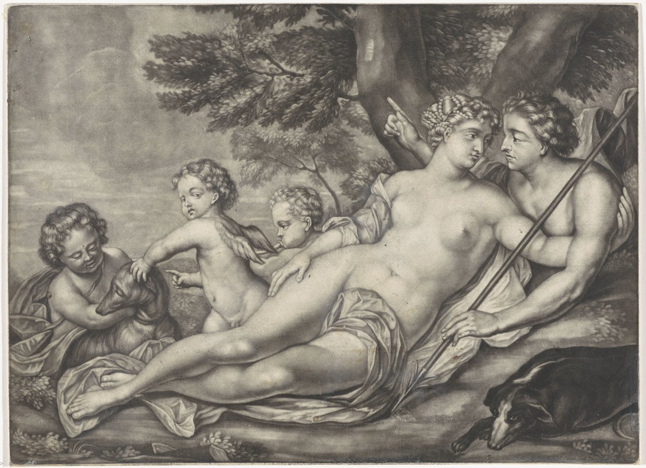 Venus hält Adonis von der Jagd ab von Anonymous