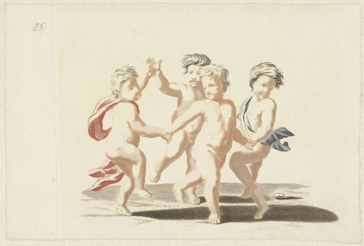 Vier tanzende Putti von Anonymous