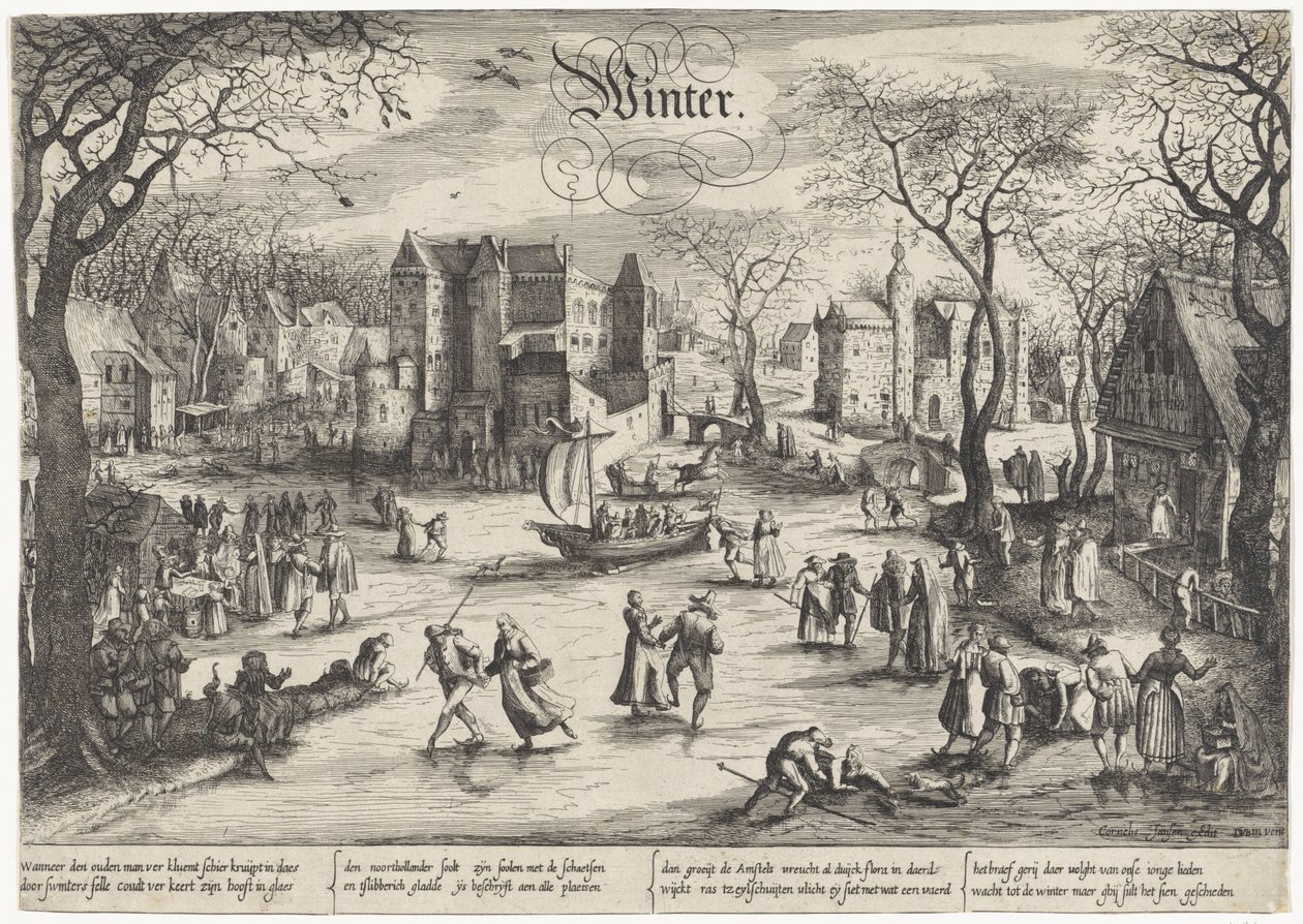 Winterlandschaft mit Eisvergnügen von Anonymous
