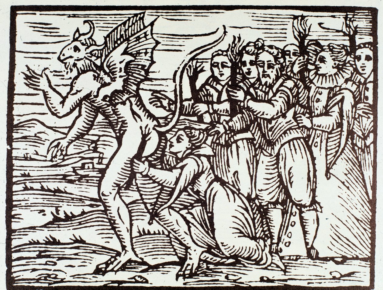 Eine Hexe küsst Satan (Gravur) von Anonymous Anonymous