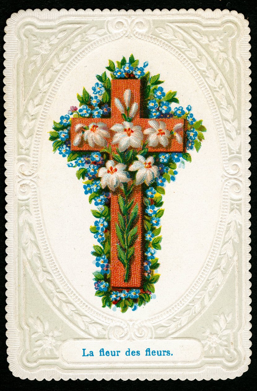 Kreuz mit Blumen von Anonymous Anonymous