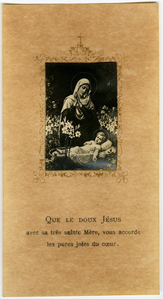 Andachtsbild: Die Jungfrau und Jesus (Druck) von Anonymous Anonymous