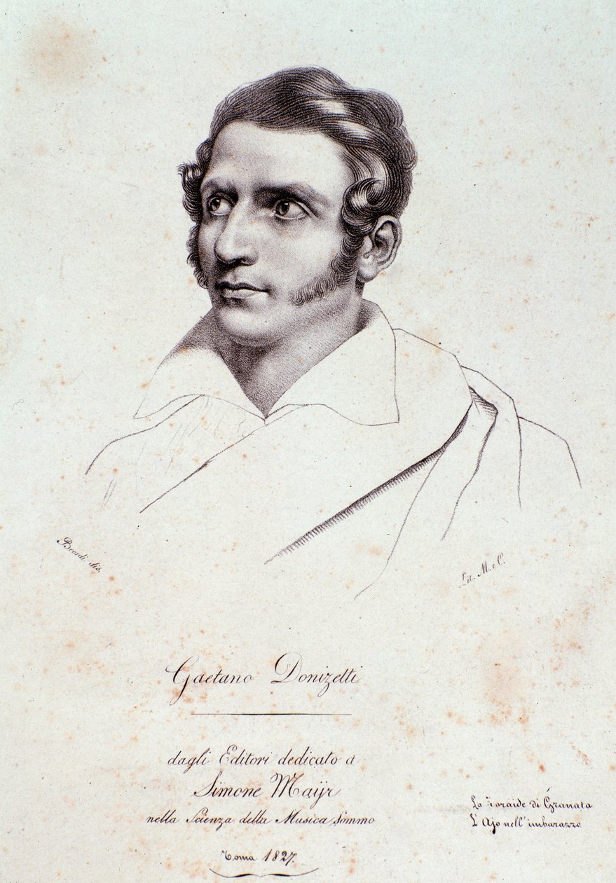 Porträt von Gaetano Donizetti (Gravur) von Anonymous Anonymous