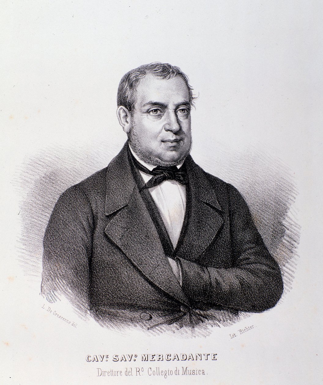 Porträt von Giuseppe Saverio Mercadante (Lithografie) von Anonymous Anonymous