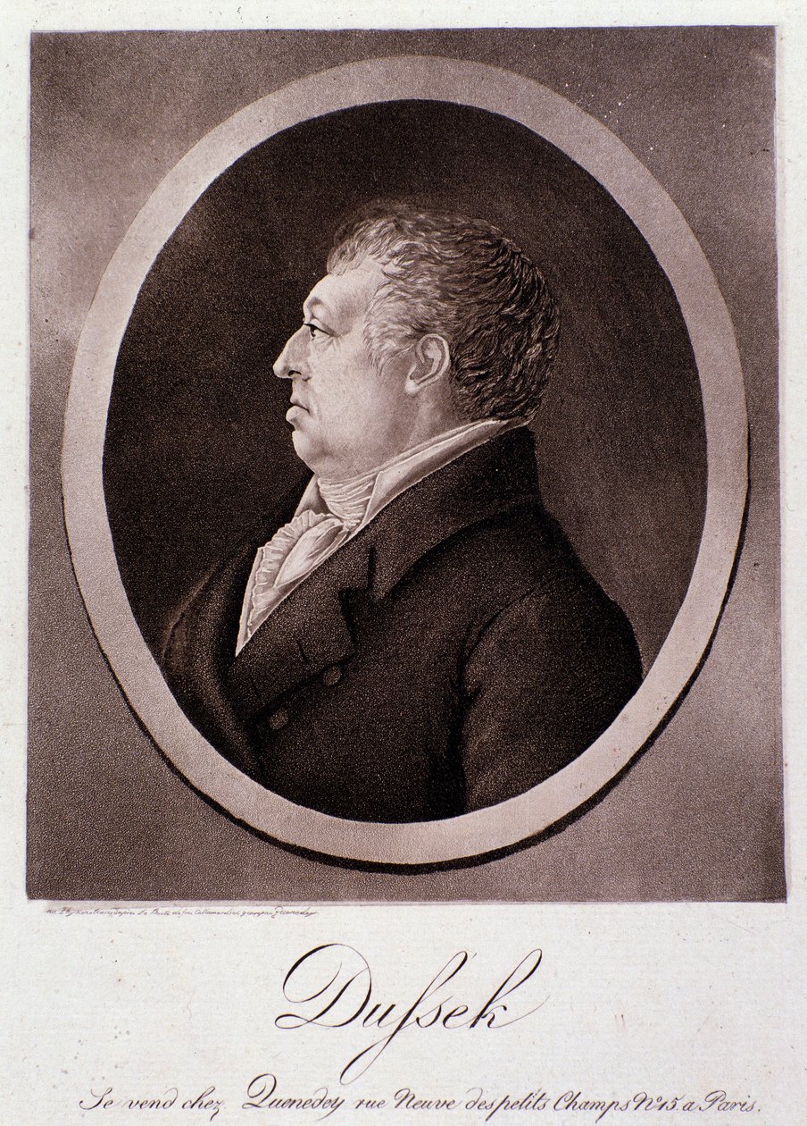 Porträt von Jan Ladislav Dussek (Stich) von Anonymous Anonymous