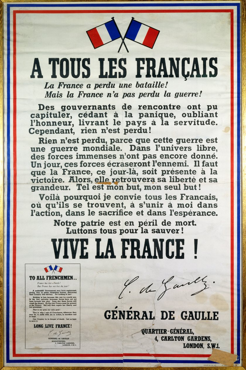 Plakat des Aufrufs vom 18. Juni von Anonymous Anonymous