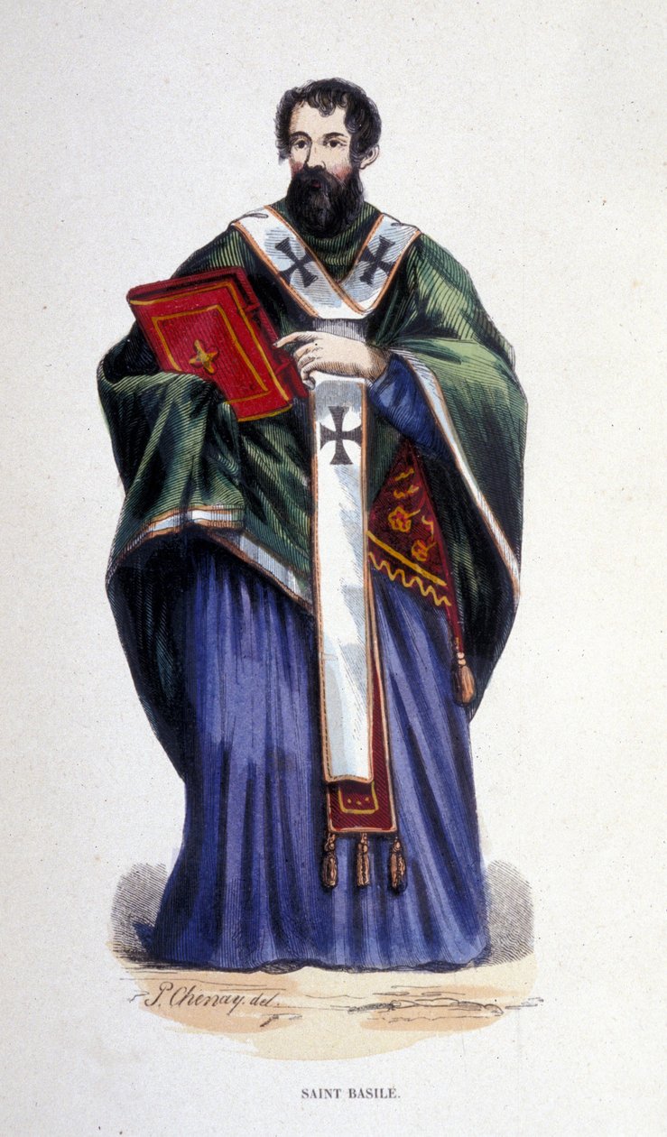 Heiliger Basilius. Gravur um 1830. Mailand von Anonymous Anonymous