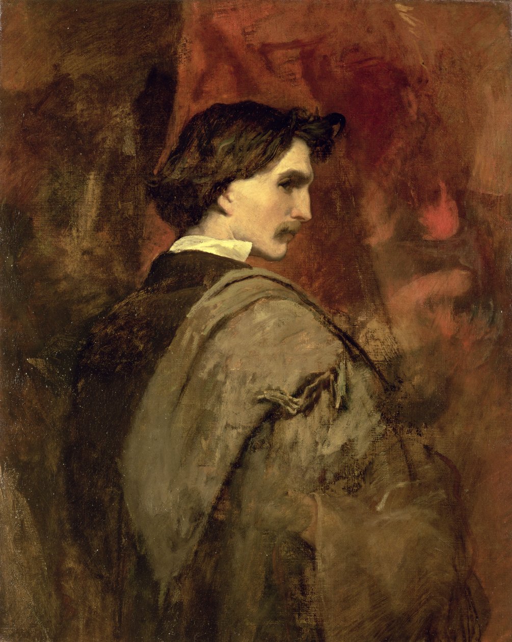 Selbstporträt, ca. 1860 von Anselm Feuerbach