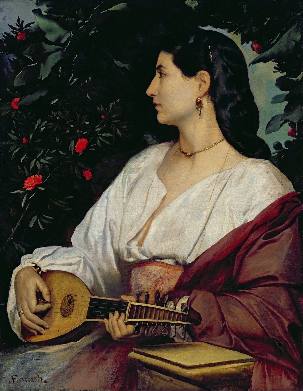 Der Mandolinenspieler, 1865 von Anselm Feuerbach