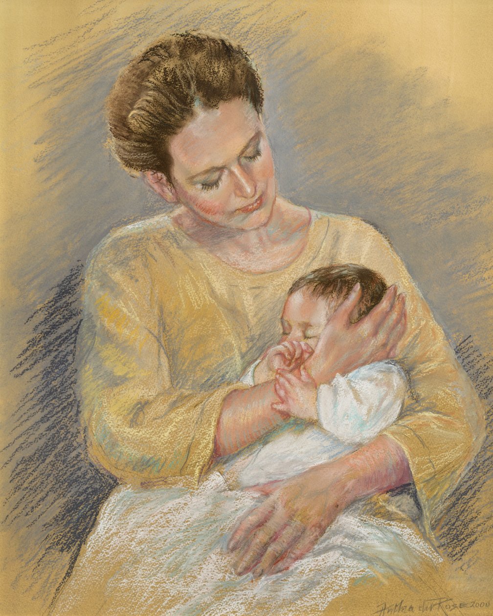 Vanessa Macdonald-Haig mit Enkel Toby, 2000 von Anthea Durose