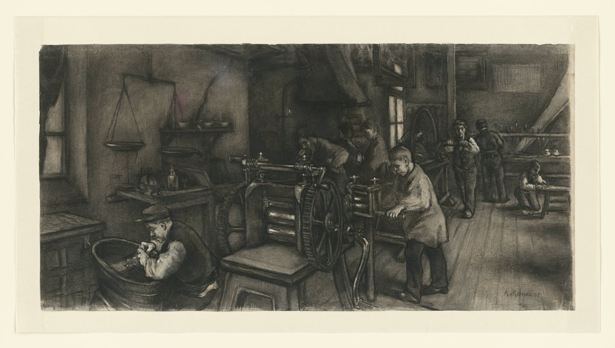 Werkstatt in der Silberfabrik von Anthon Gerhard Alexander van Rappard