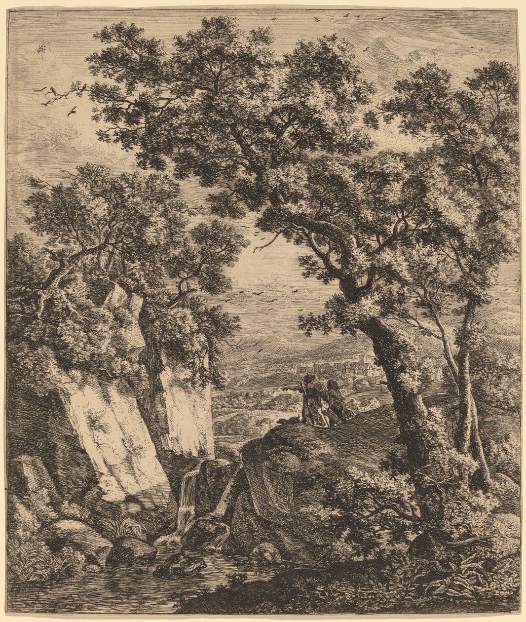 Landschaft mit Tobias und dem Engel von Anthonie Waterloo