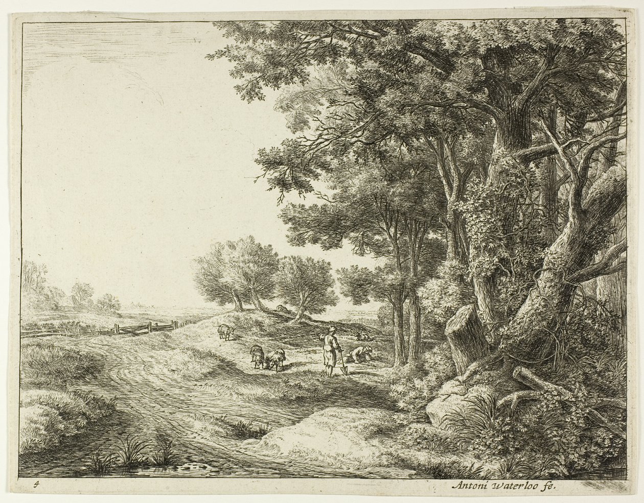 Bauer mit Schaufel von Anthonie Waterloo