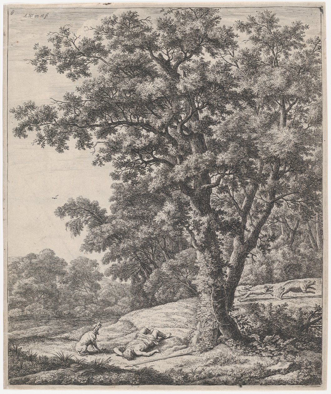 Der Tod des Adonis, 17. Jahrhundert von Anthonie Waterloo