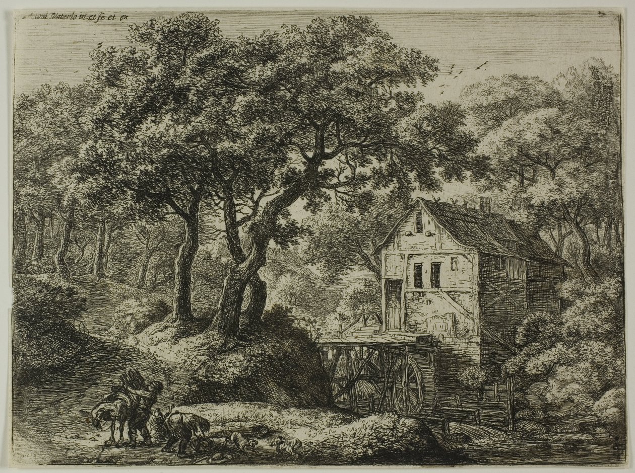 Die Mühle im Wald von Anthonie Waterloo