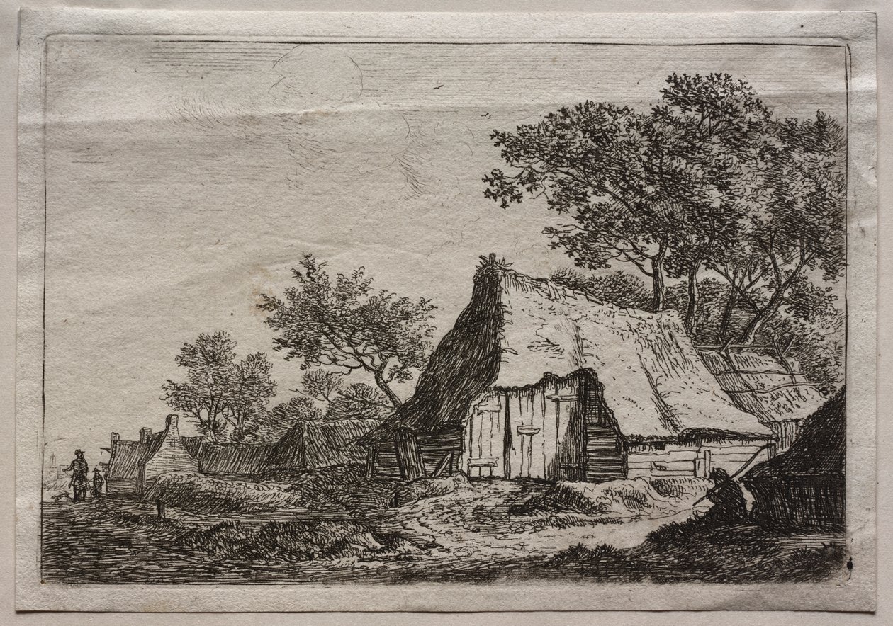 Zwölf Landschaften: Platte I, Das kleine Dorf von Anthonie Waterloo