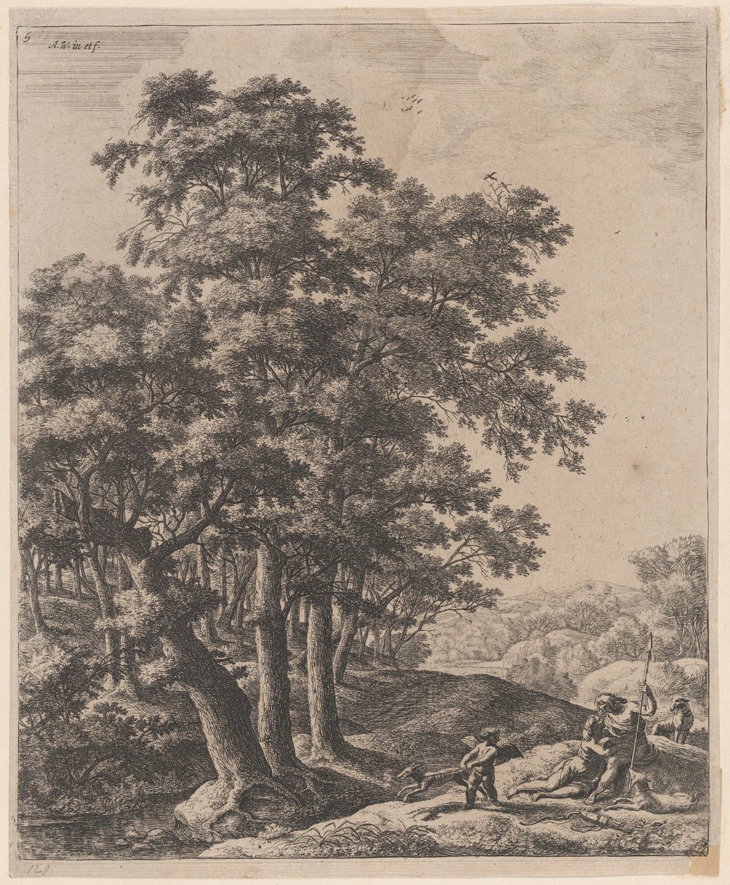 Venus und Adonis, 17. Jahrhundert von Anthonie Waterloo