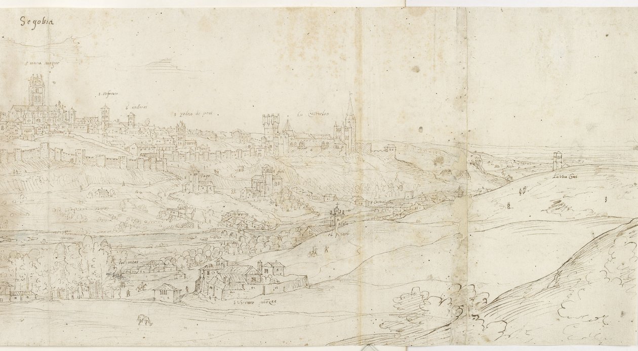 Panoramablick auf Segovia von Osten von Anthonis van den Wyngaerde