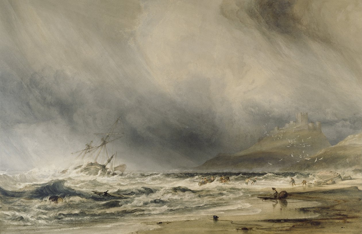 Bambourough Castle, 1852 von Anthony Vandyke Copley Fielding