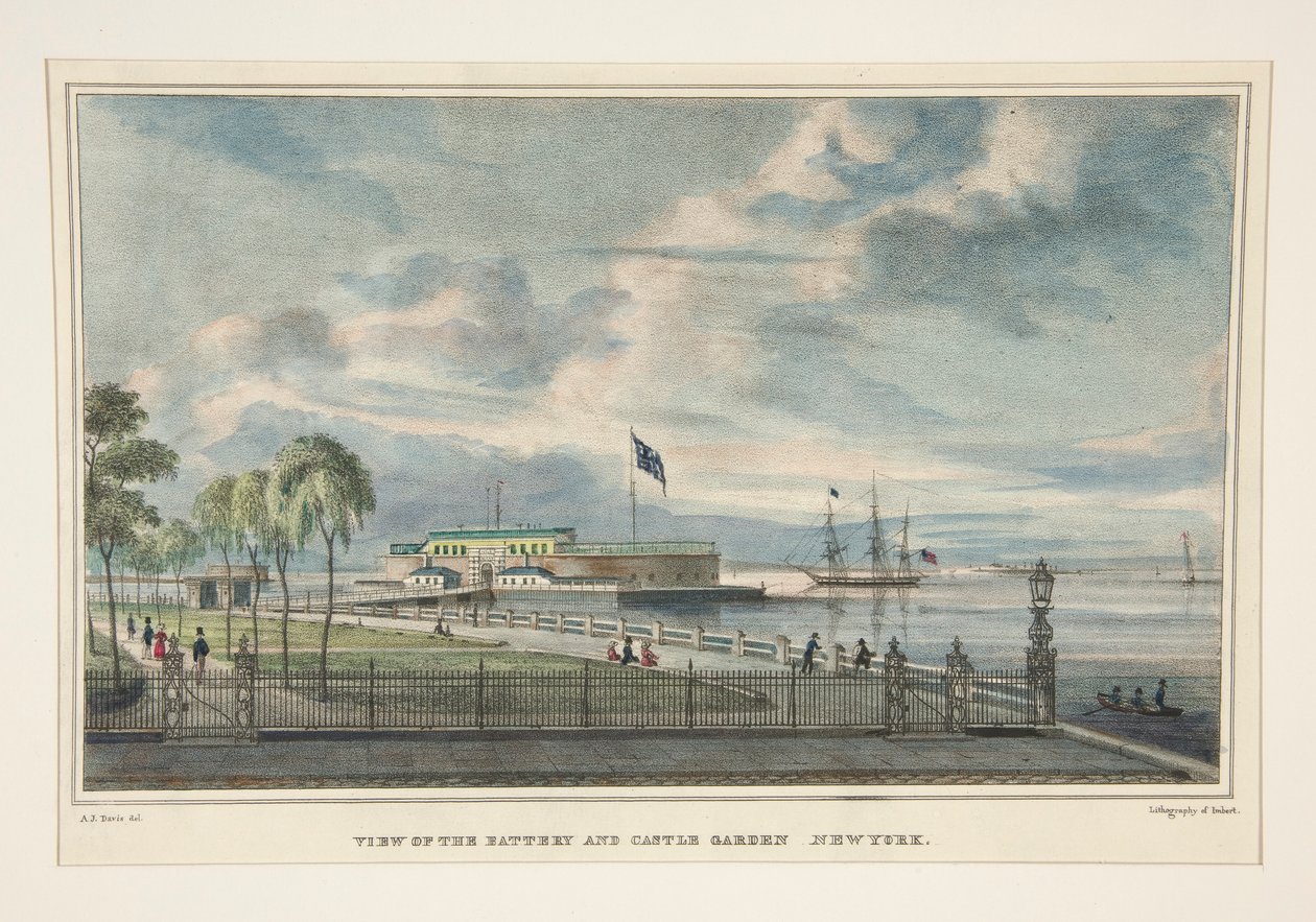 Ansicht der Battery und Castle Garden von Anthony Imbert