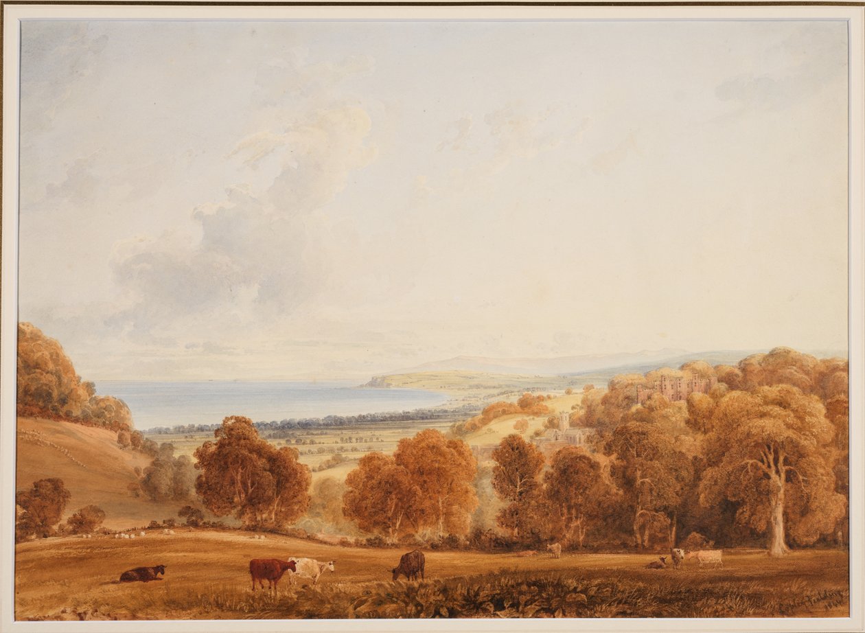 Fernsicht auf Dunster, Somerset von Anthony Vandyke Copley Fielding