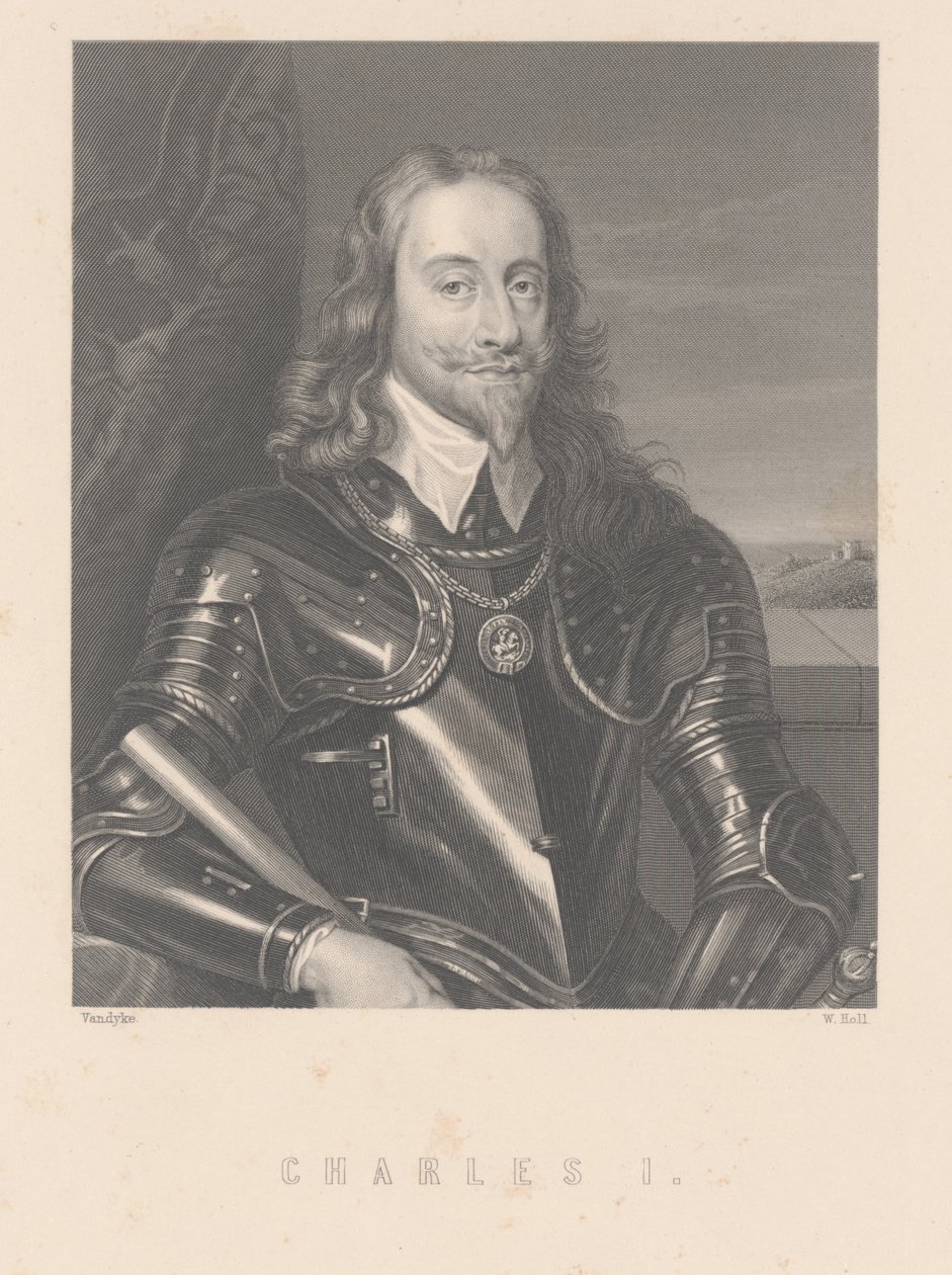 Karl I., graviert von W. Hall von Anthony van Dyck