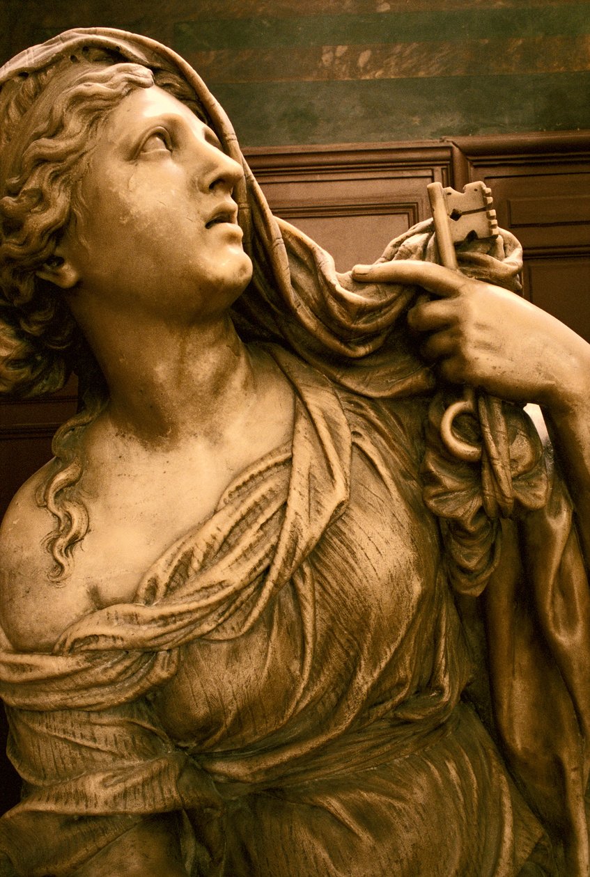 Grab von Jean-Baptiste Colbert de Torcy (1619-83), Detail der allegorischen Figur der Treue (c.1685-87) von Antoine Coysevox