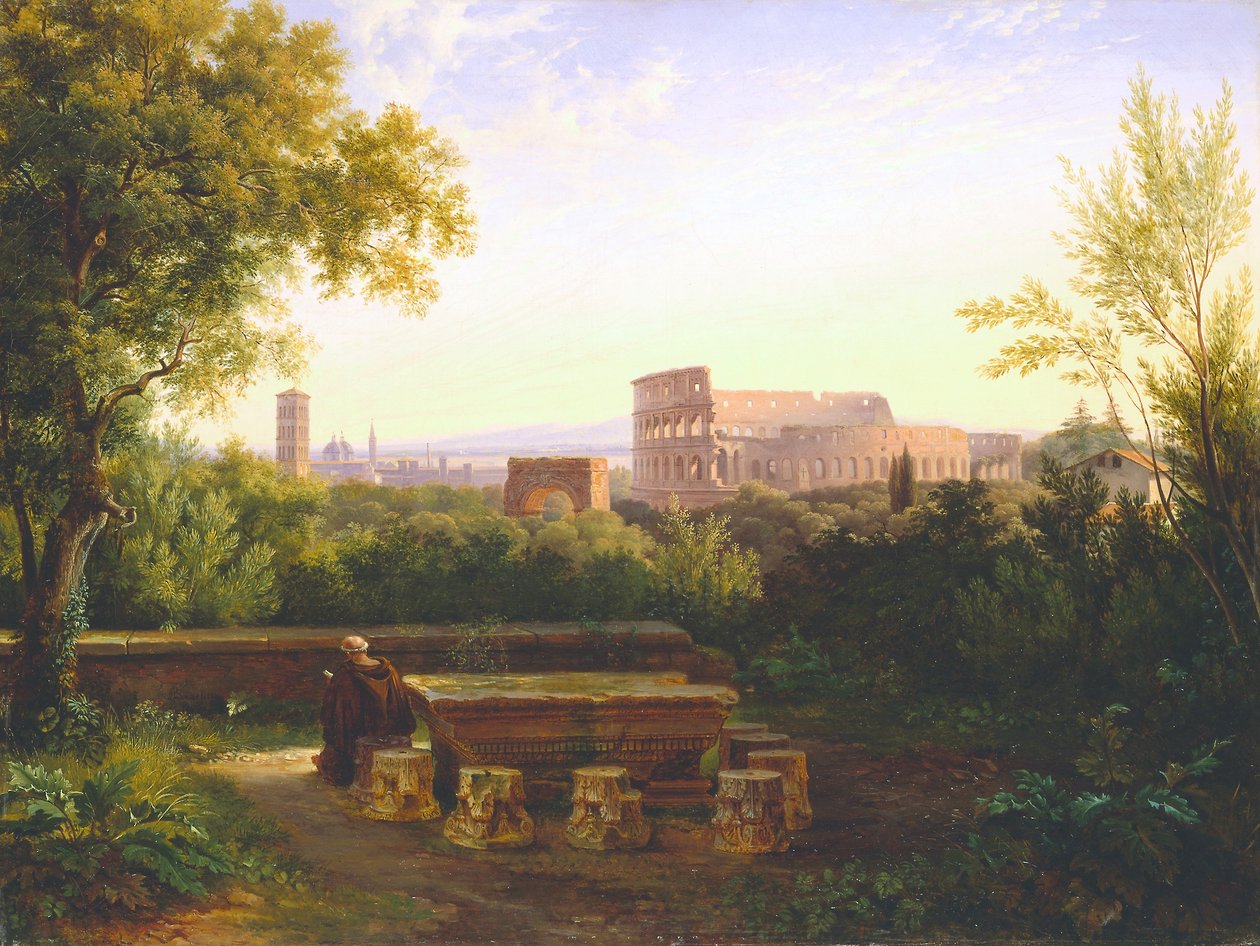 Ansicht des Kolosseums von den Orti Farnesiani, 1833 von Antoine Fèlix Boisselier