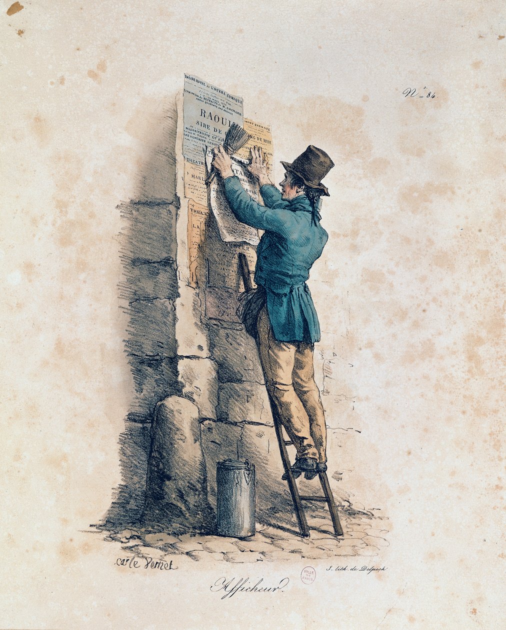 Plakatkleber von Antoine Charles Horace Vernet