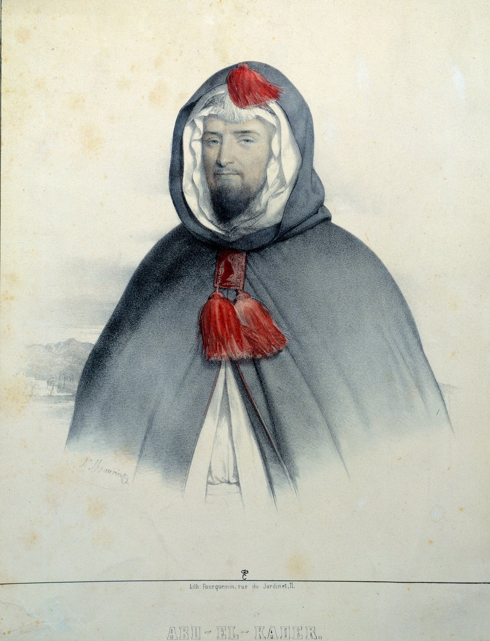 Porträt von Abd El Kader von Antoine Maurin