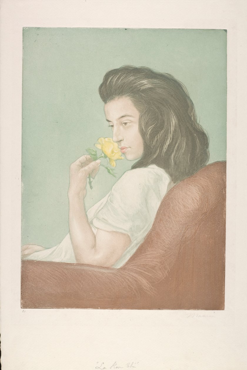 Die Teerose, ca. 1900 (Farbradierung) von Antoine Maurin