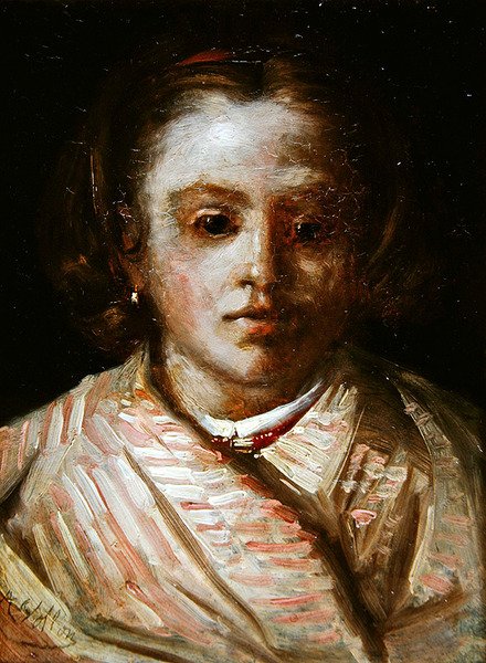 Porträt eines Kindes von Antoine Vollon