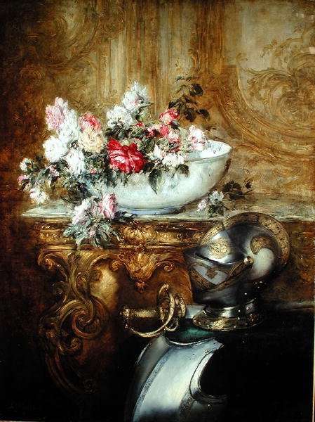 Stillleben mit einer Schale Blumen von Antoine Vollon
