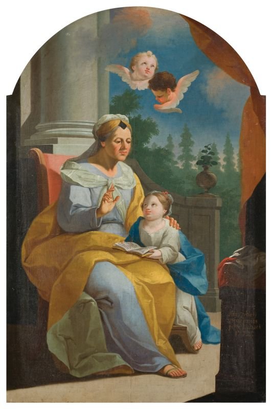 Heilige Anna lehrt Maria das Lesen von Anton Cebej