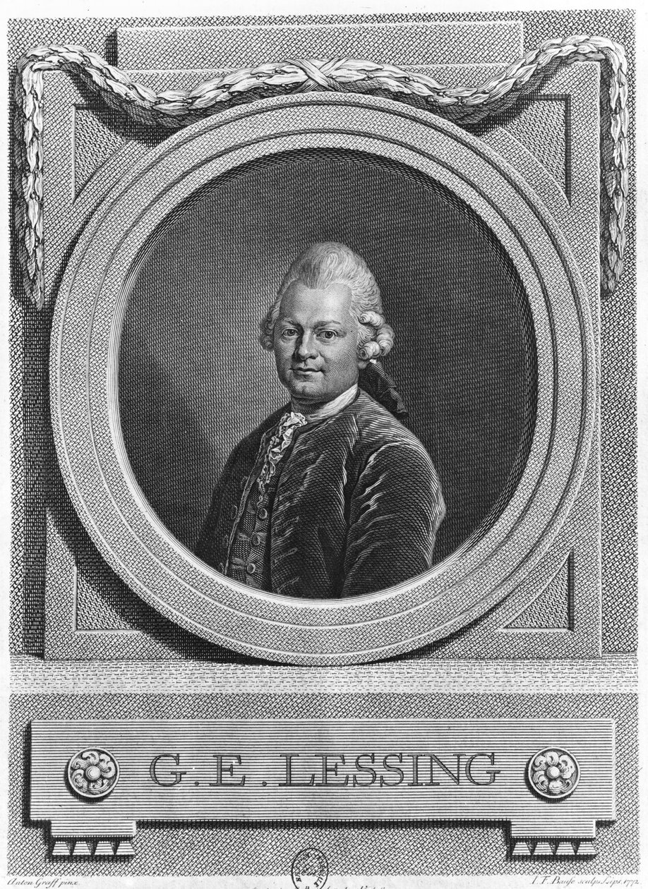Porträt von Gotthold Ephraim Lessing (1729-81), graviert von Johann Friedrich Bause (1738-1814) 1772 von Anton Graff
