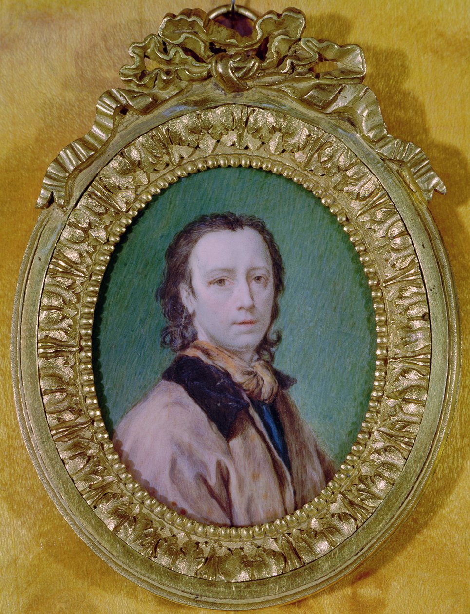 Selbstporträt in einem Medaillon (Miniatur) von Anton Raphael Mengs