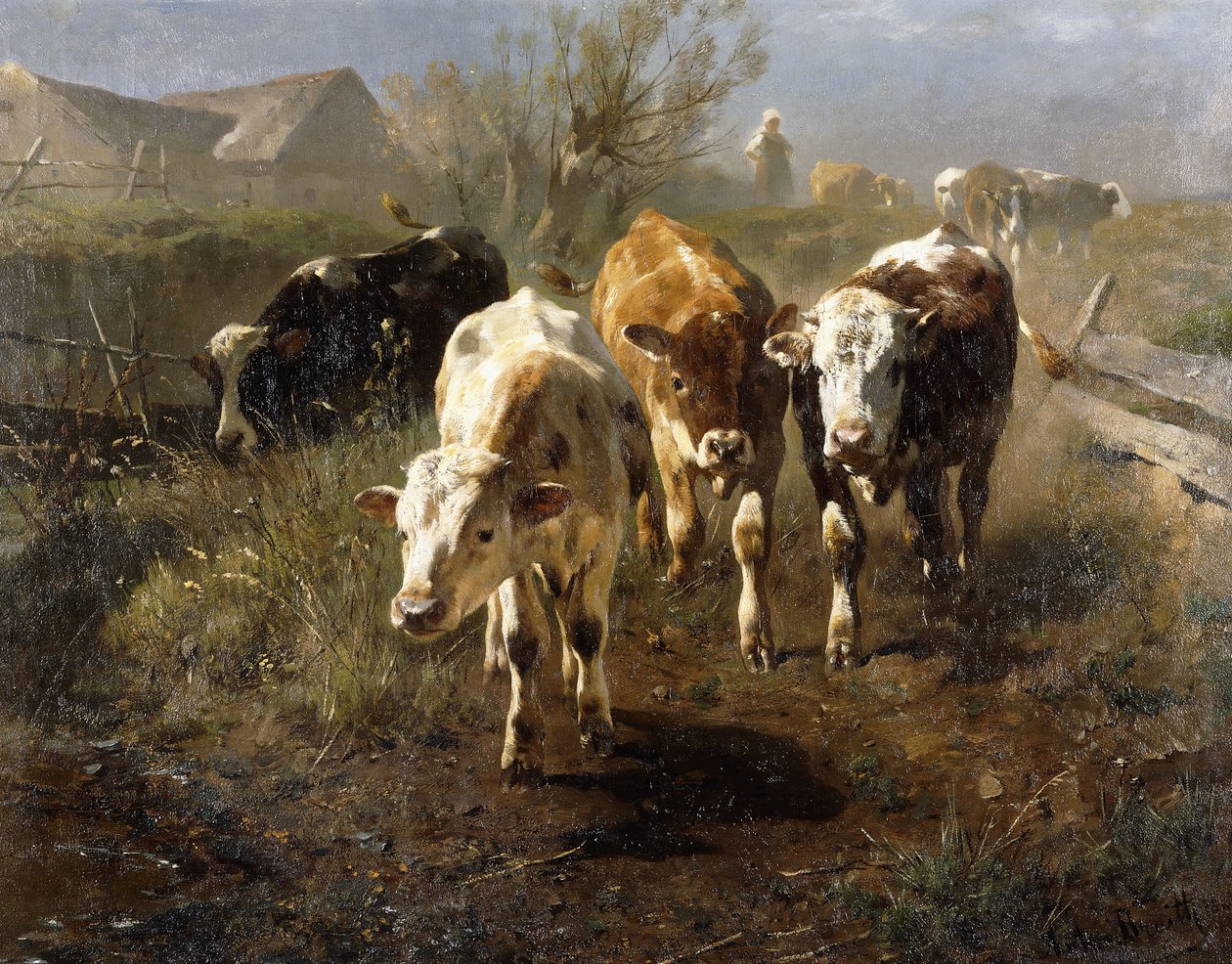 Gang zur Tränke, 1888 von Anton Braith