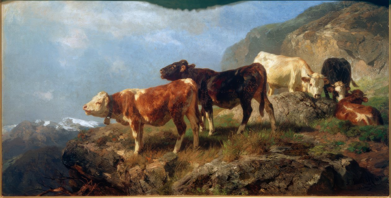 Vieh im Hochgebirge von Anton Braith