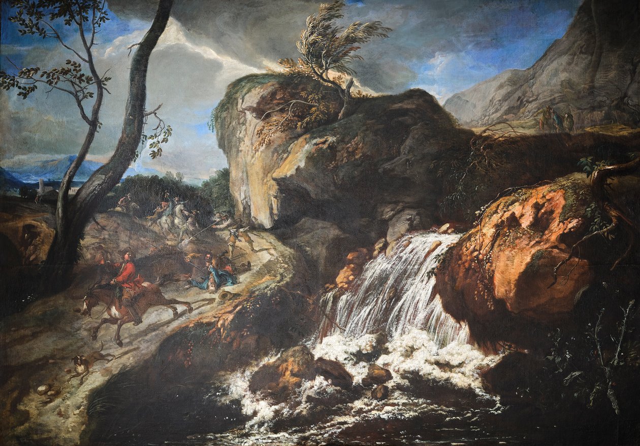 Landschaft mit Überfall von Anton Faistenberger