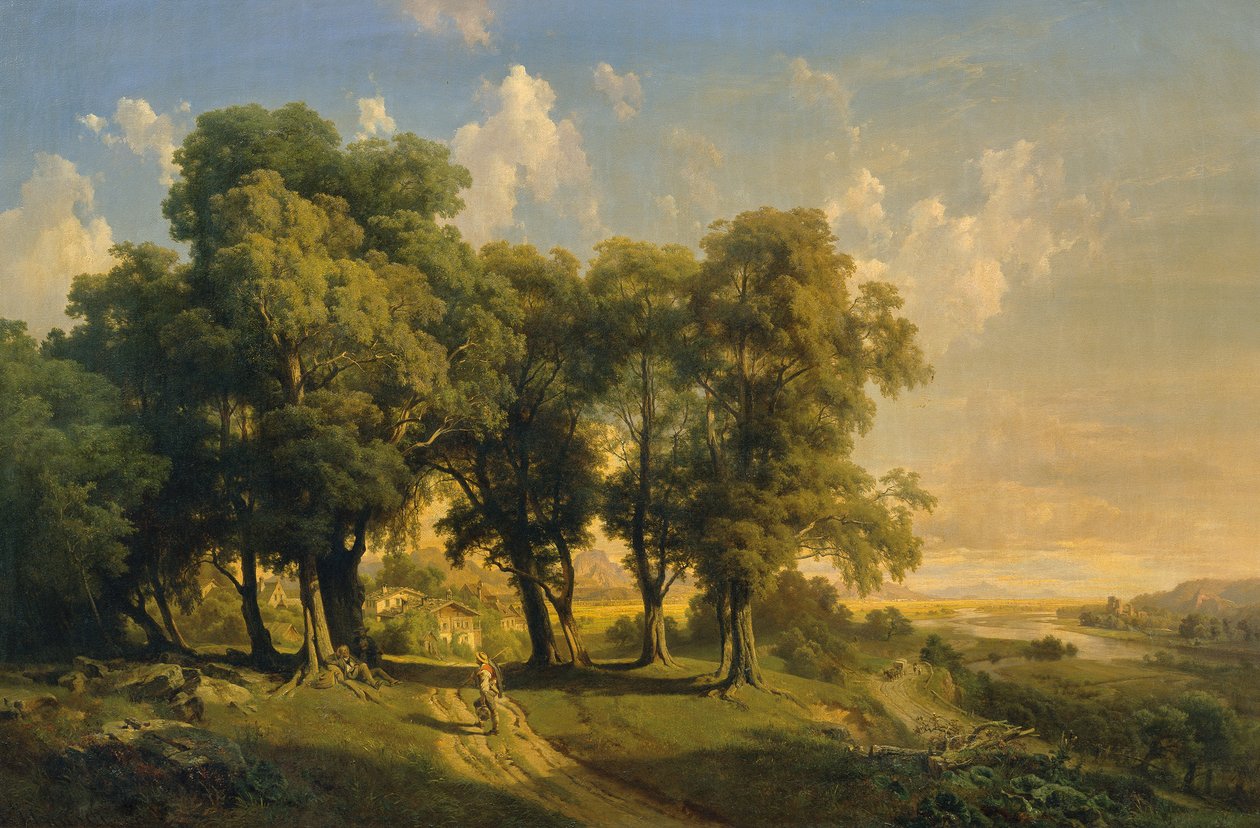 Unter den Linden (Abendlandschaft) von Anton Hansch